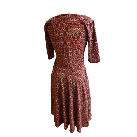 LuLaRoe Purple Pink Patterned Midi Dress medium - Picture 2 of 5